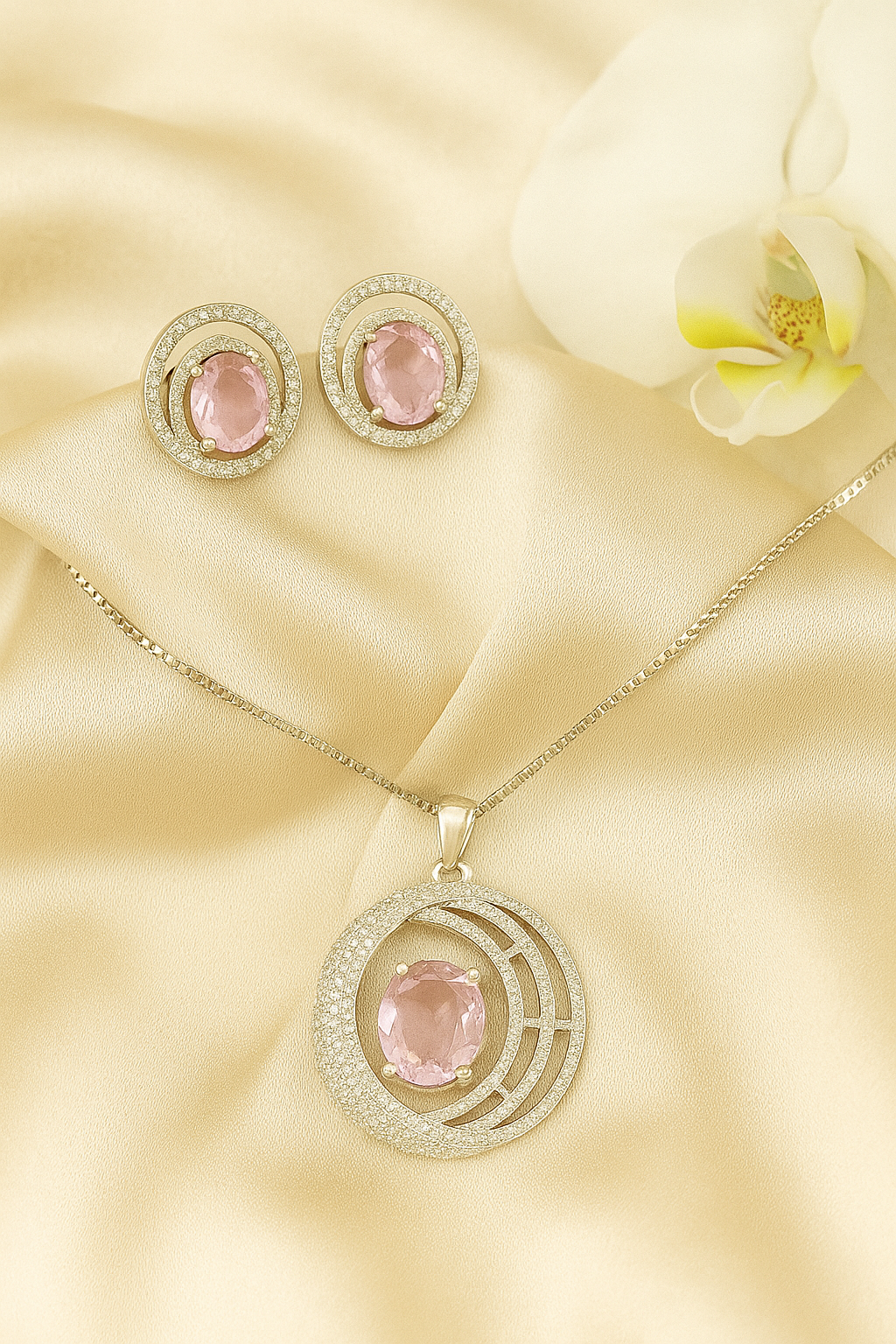 Grace Pink Pendent Set