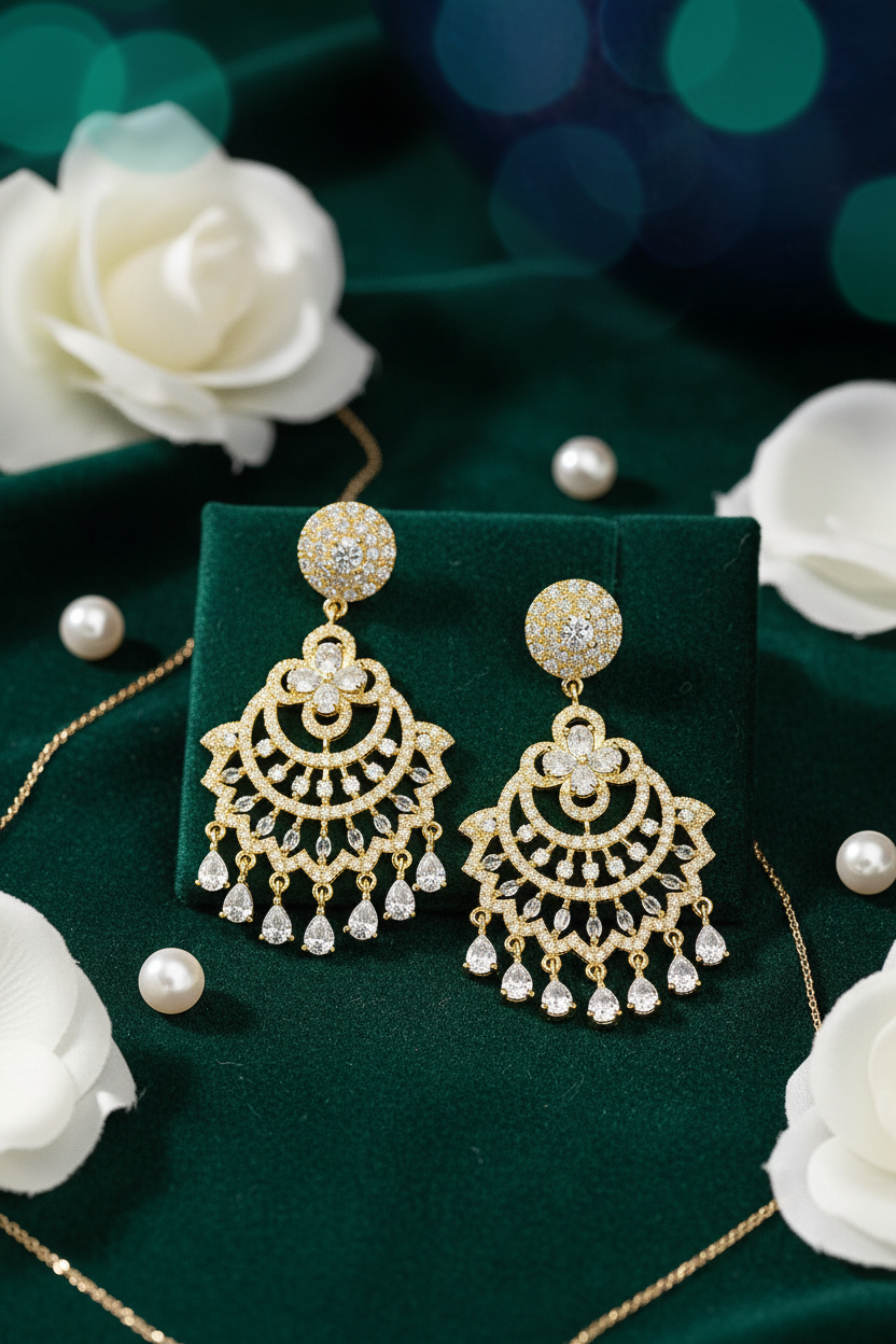 Chandni White Chandbali