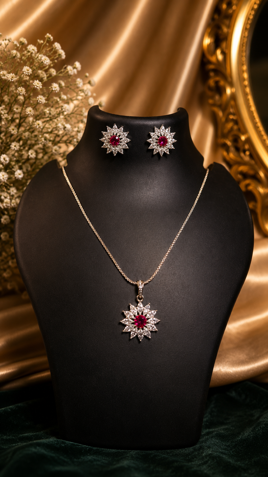 Mira Magenta Pendent Set