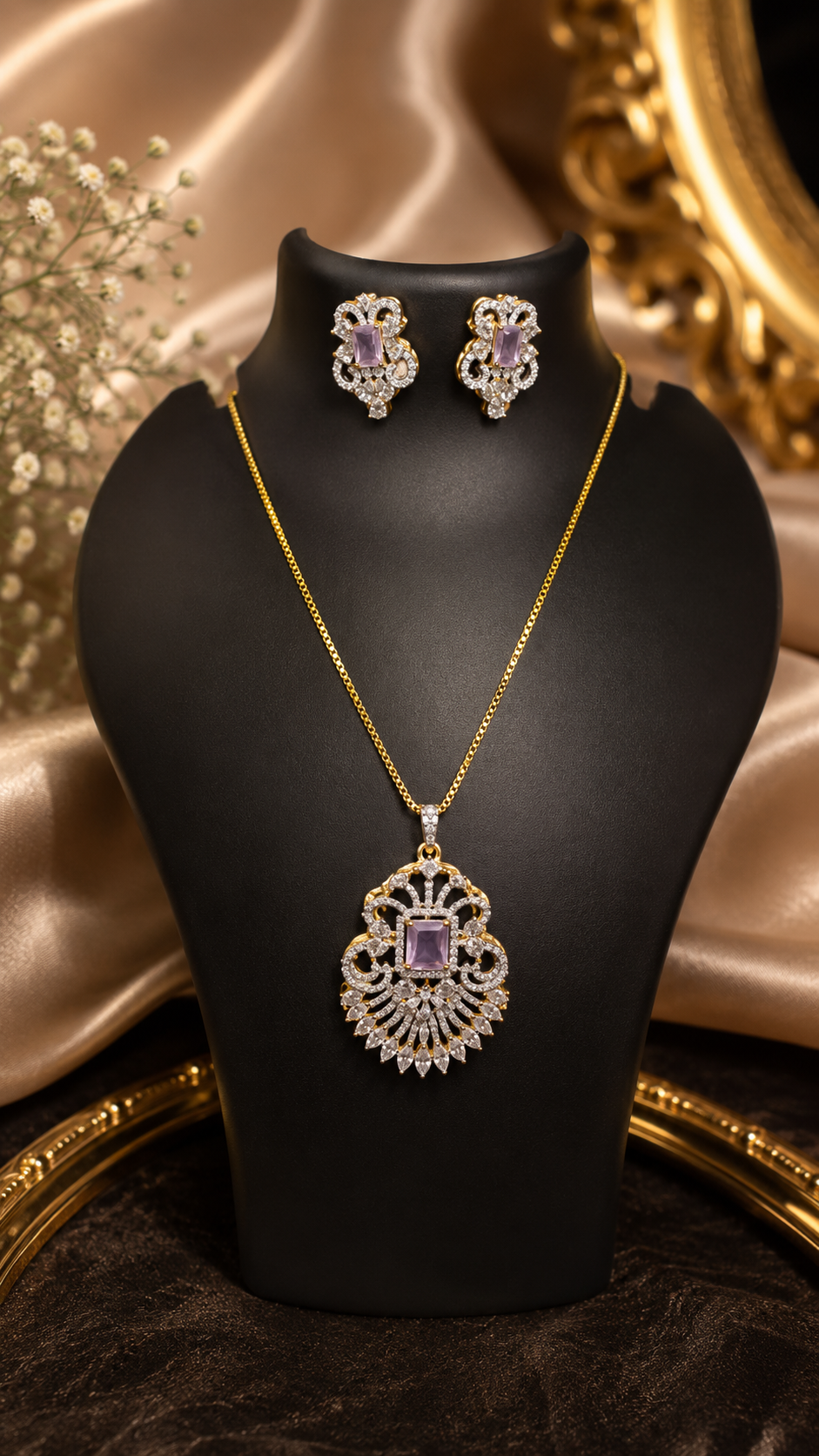 Lilac Majesty Pendant Set