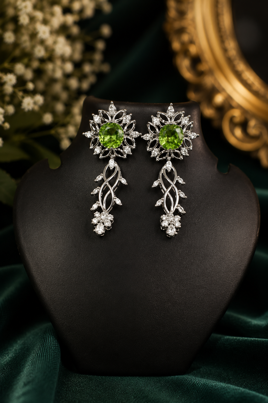 Green Sara Swarovski Dangler