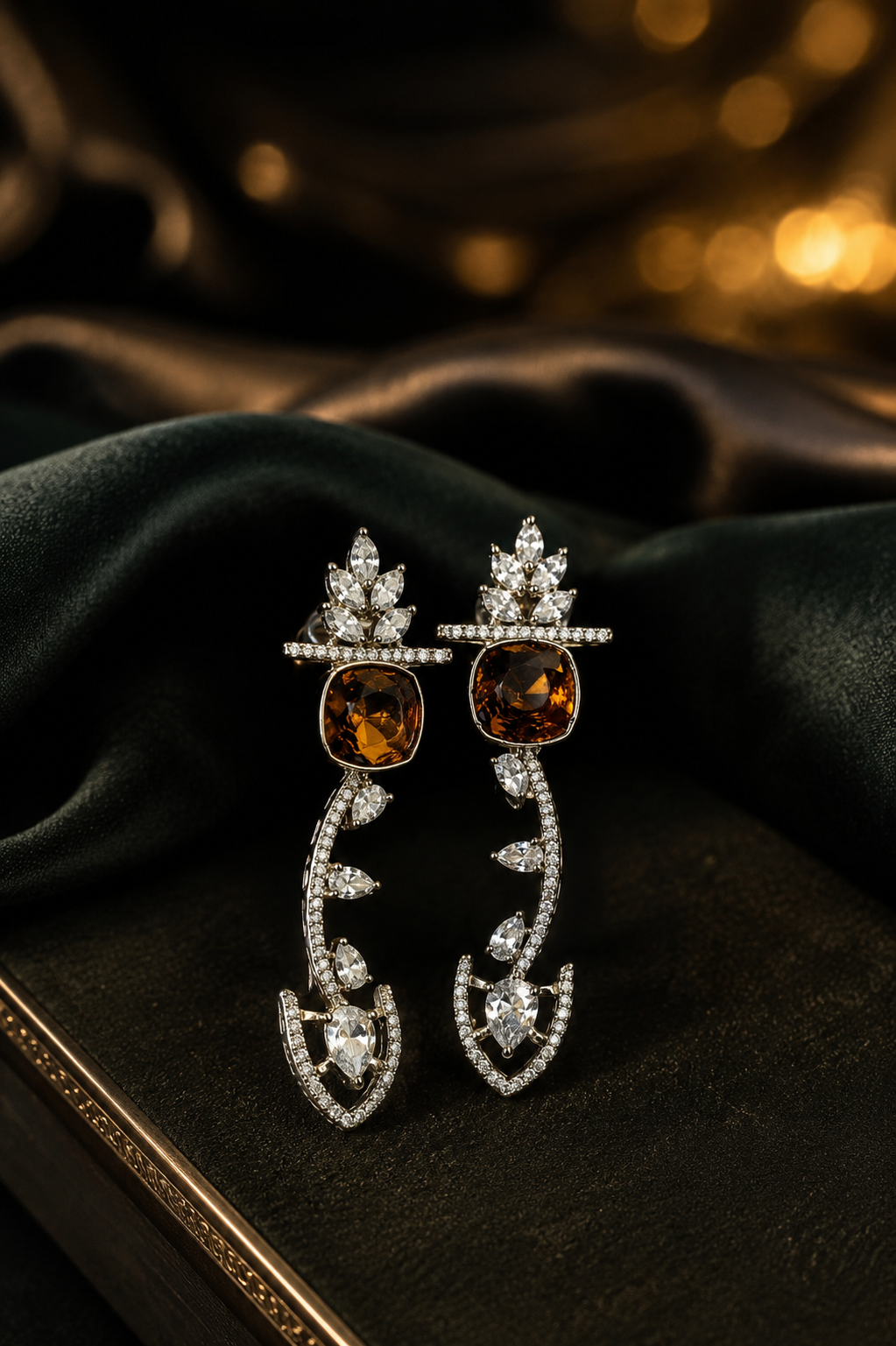Brown Aura Drift Swarovski Drop