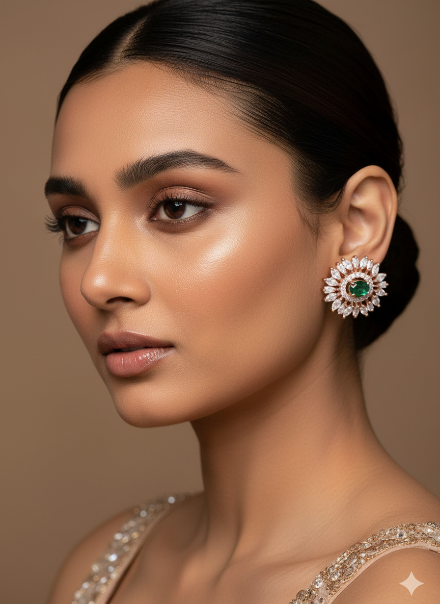 Green Sunflower Stud