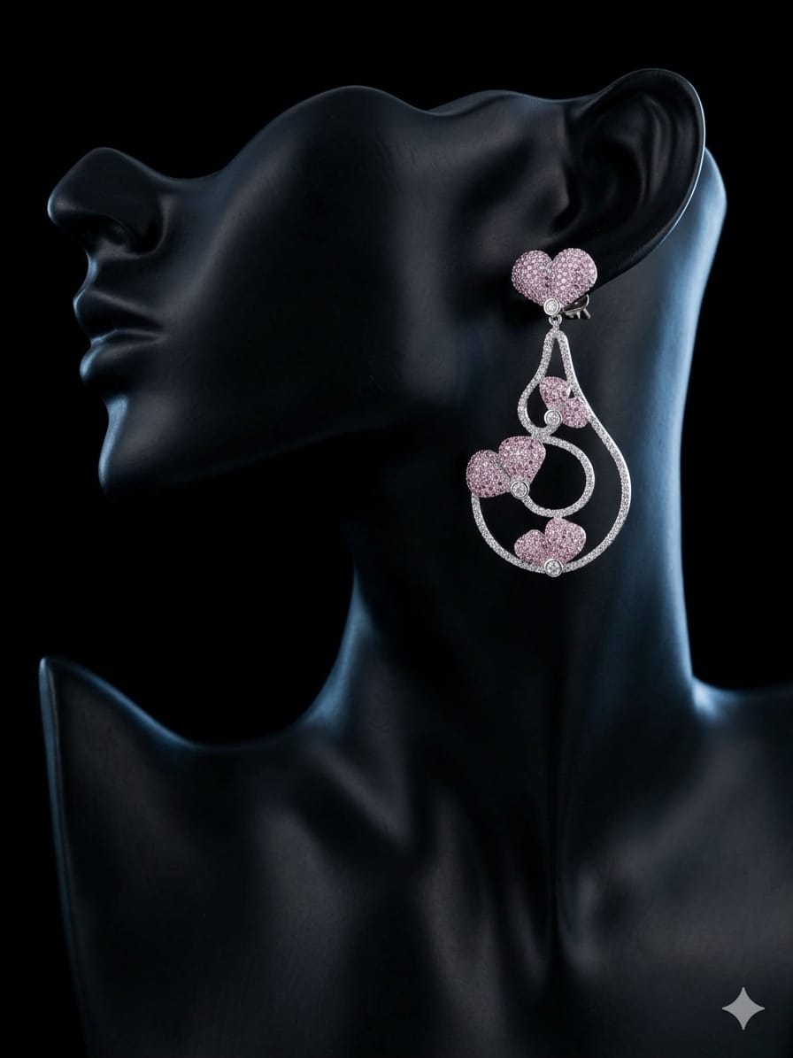 Pink Heart Halo Dangler