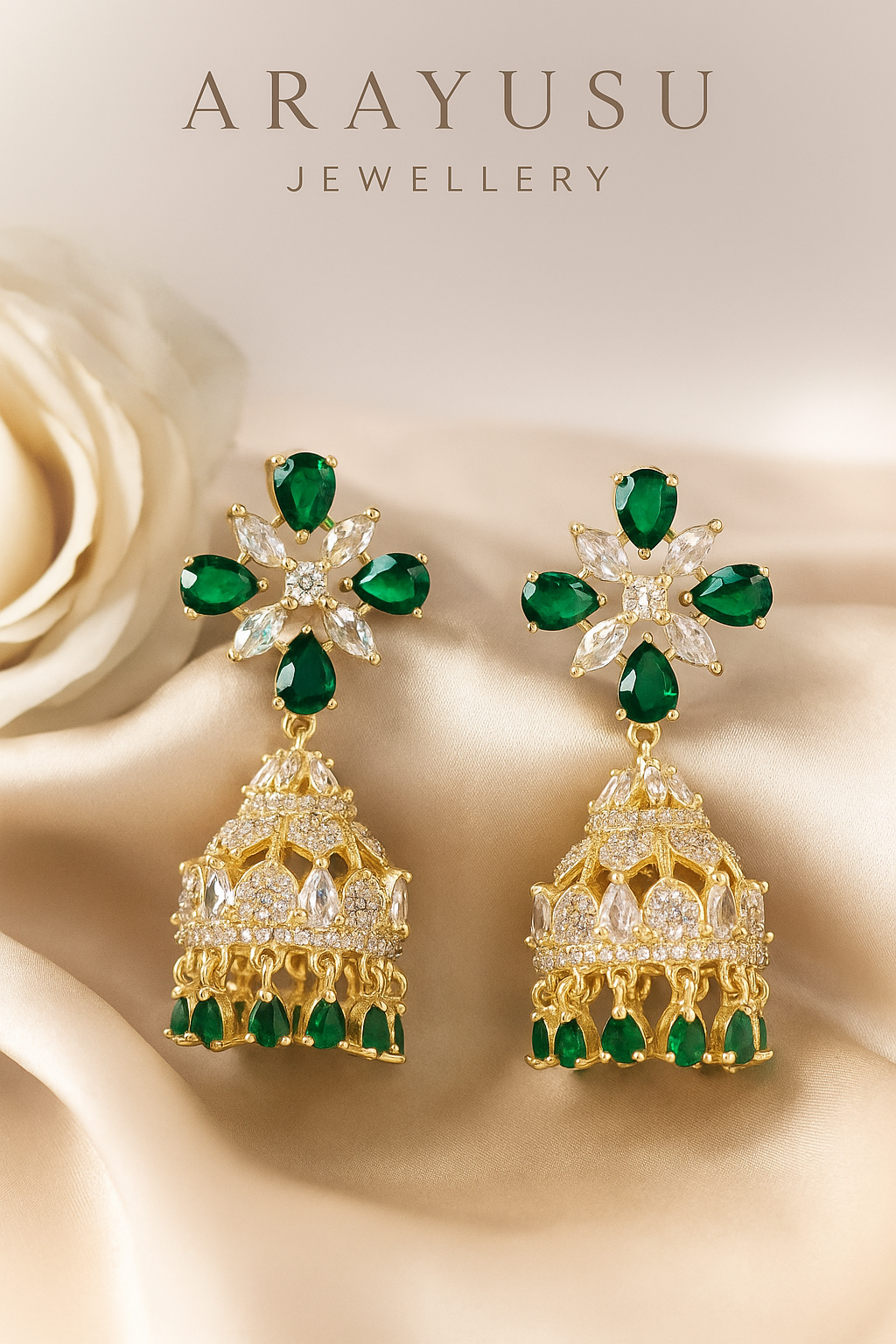 Naaz Green Jhumkas