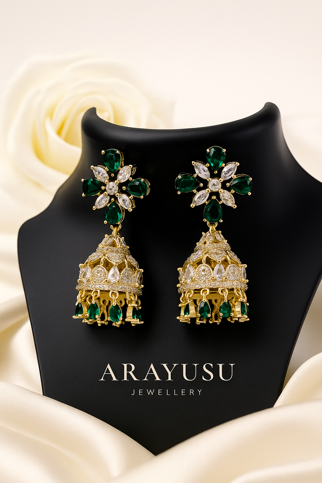 Naaz Green Jhumkas