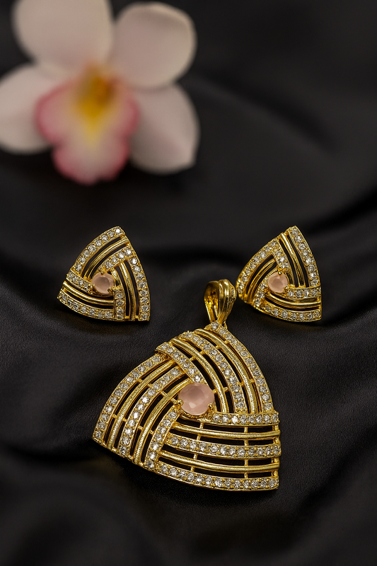 Trikon Pink Pendent Set
