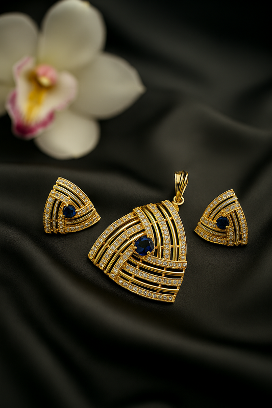 Trikon Blue Pendent Set