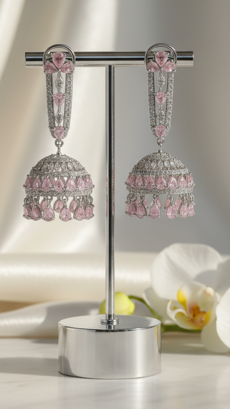 Juni Silver Jhumka