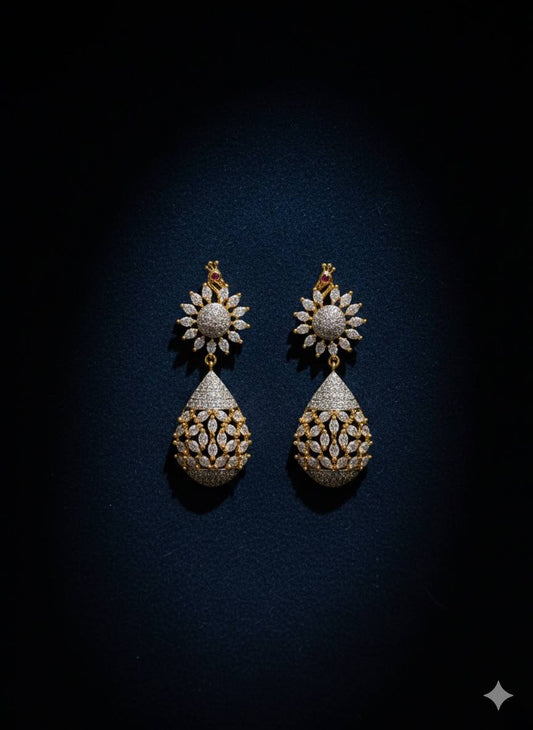 Golden White Peacock Dangle