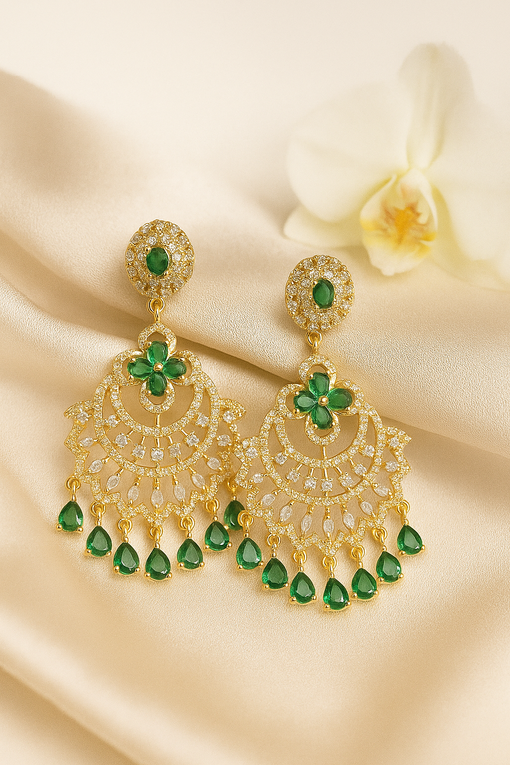 Chandni Green Chandbali