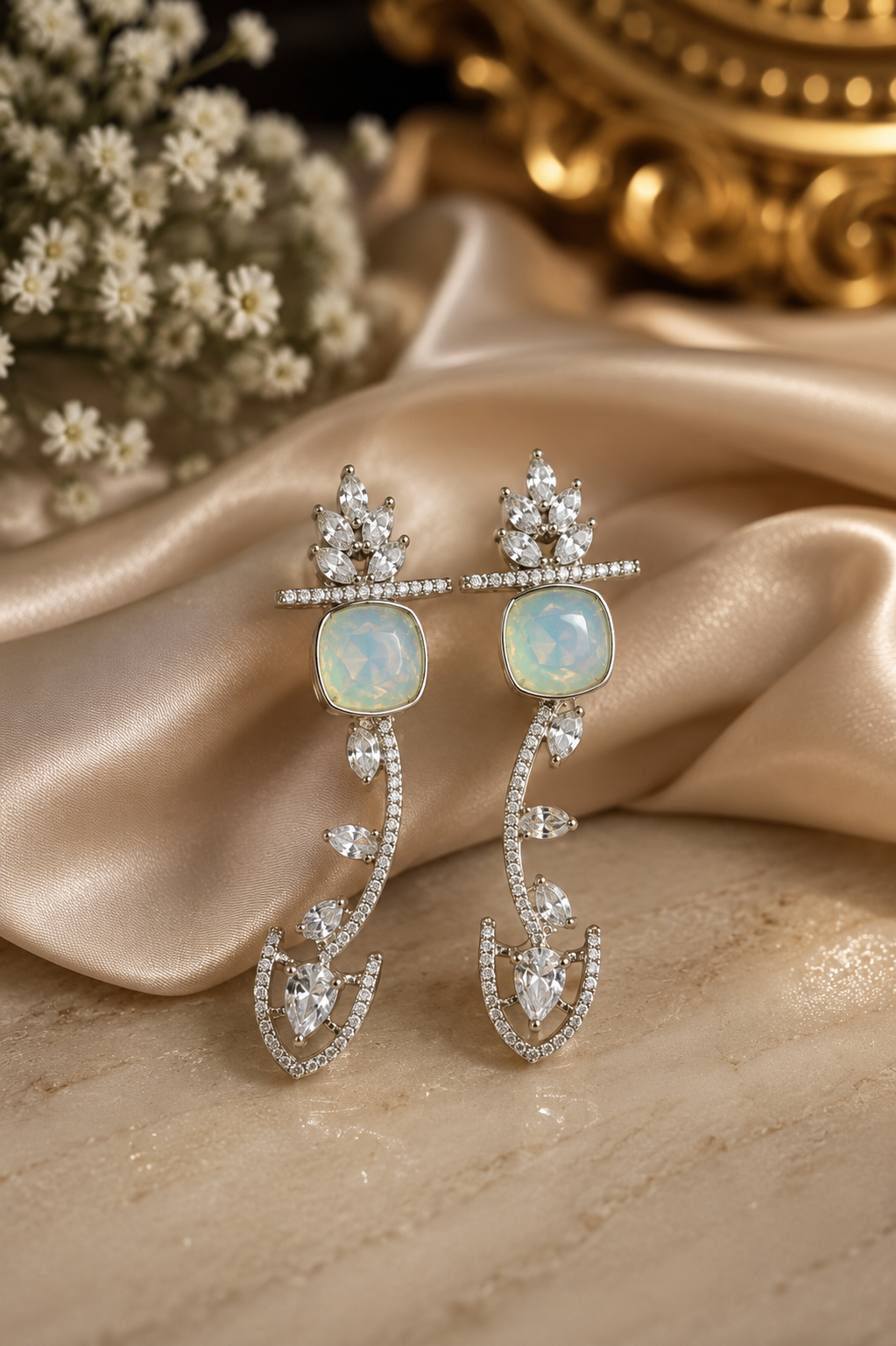 Mint Aura Drift Swarovski Drop