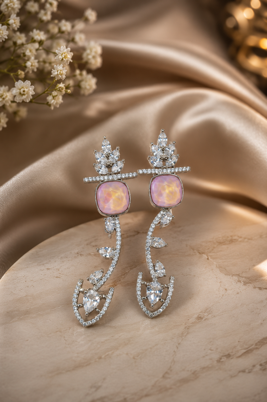 Pink Aura Drift Swarovski Drop