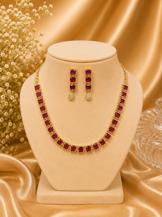 Rajsi Scarlet Necklace Set