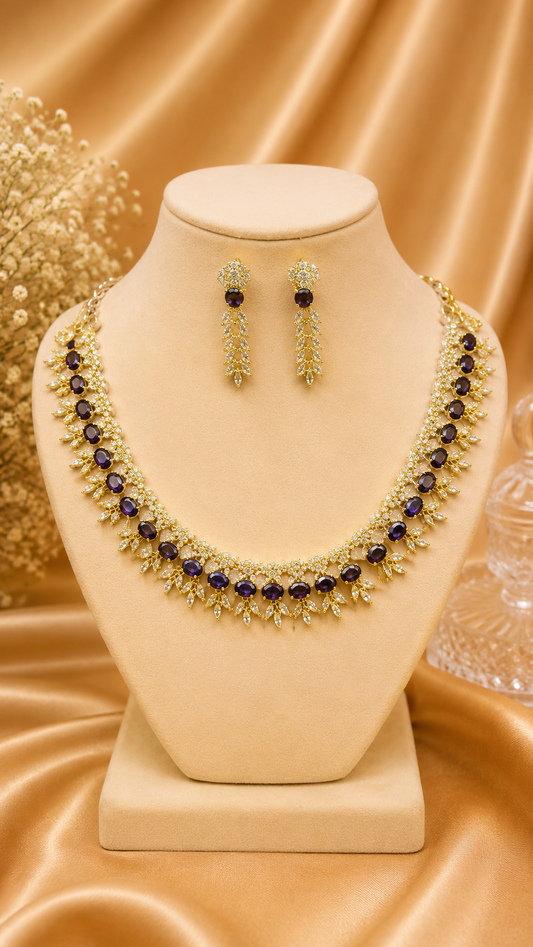 Mauve Vine Necklace Set