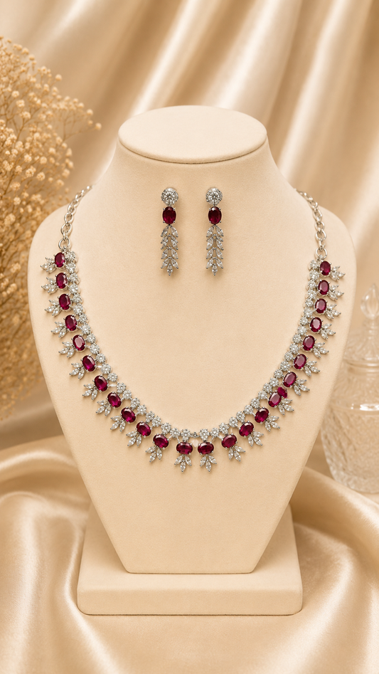 Ruby Vine Necklace Set