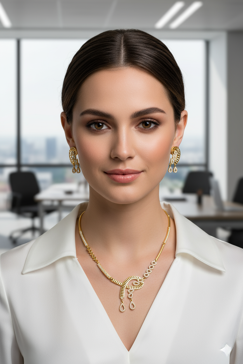 Sheen I Golden Necklace Set