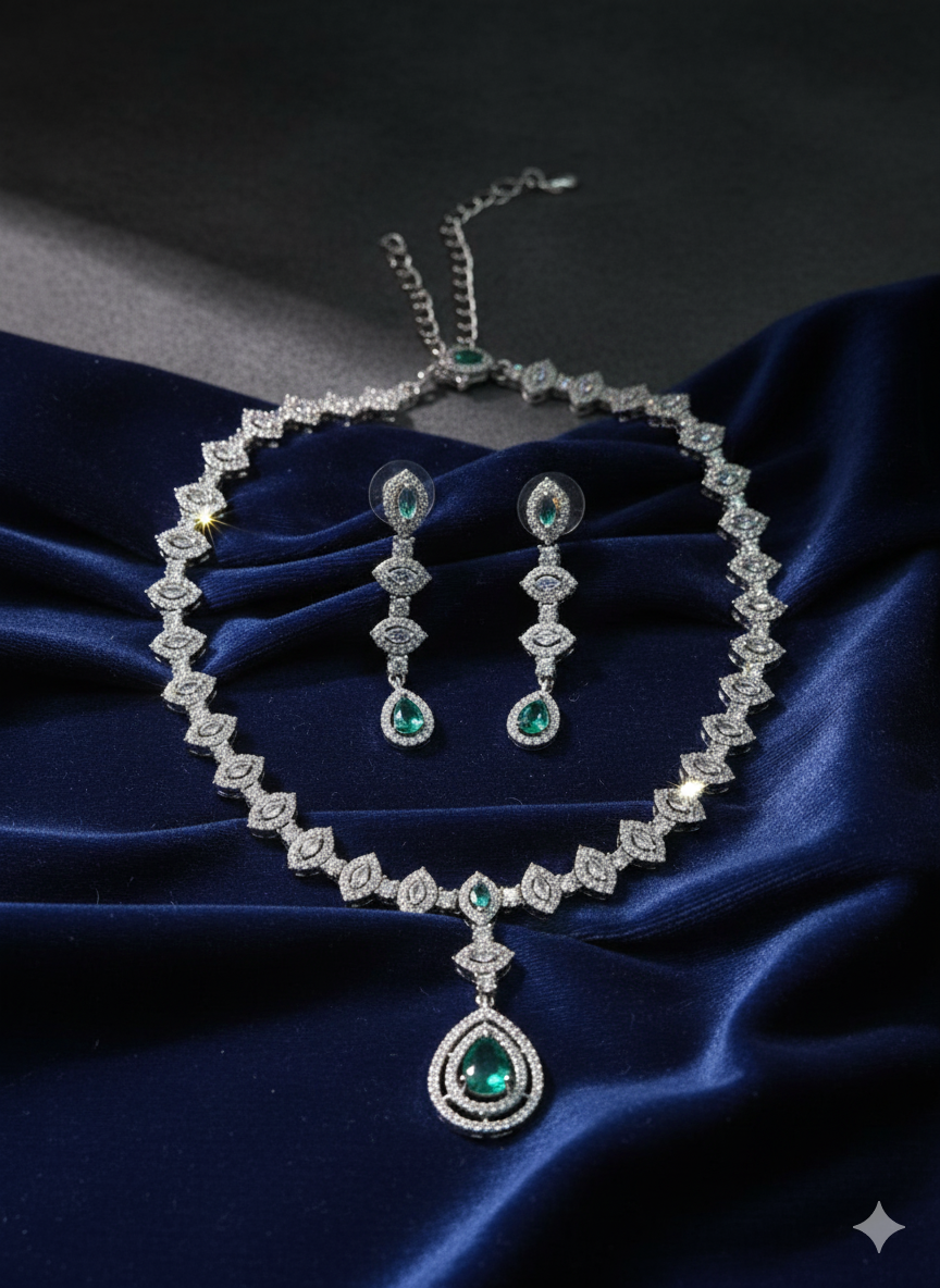 Zenith Aqua Green Necklace Set