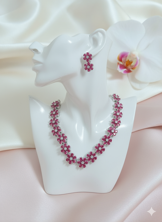 Pushpa Pink Necklace Set