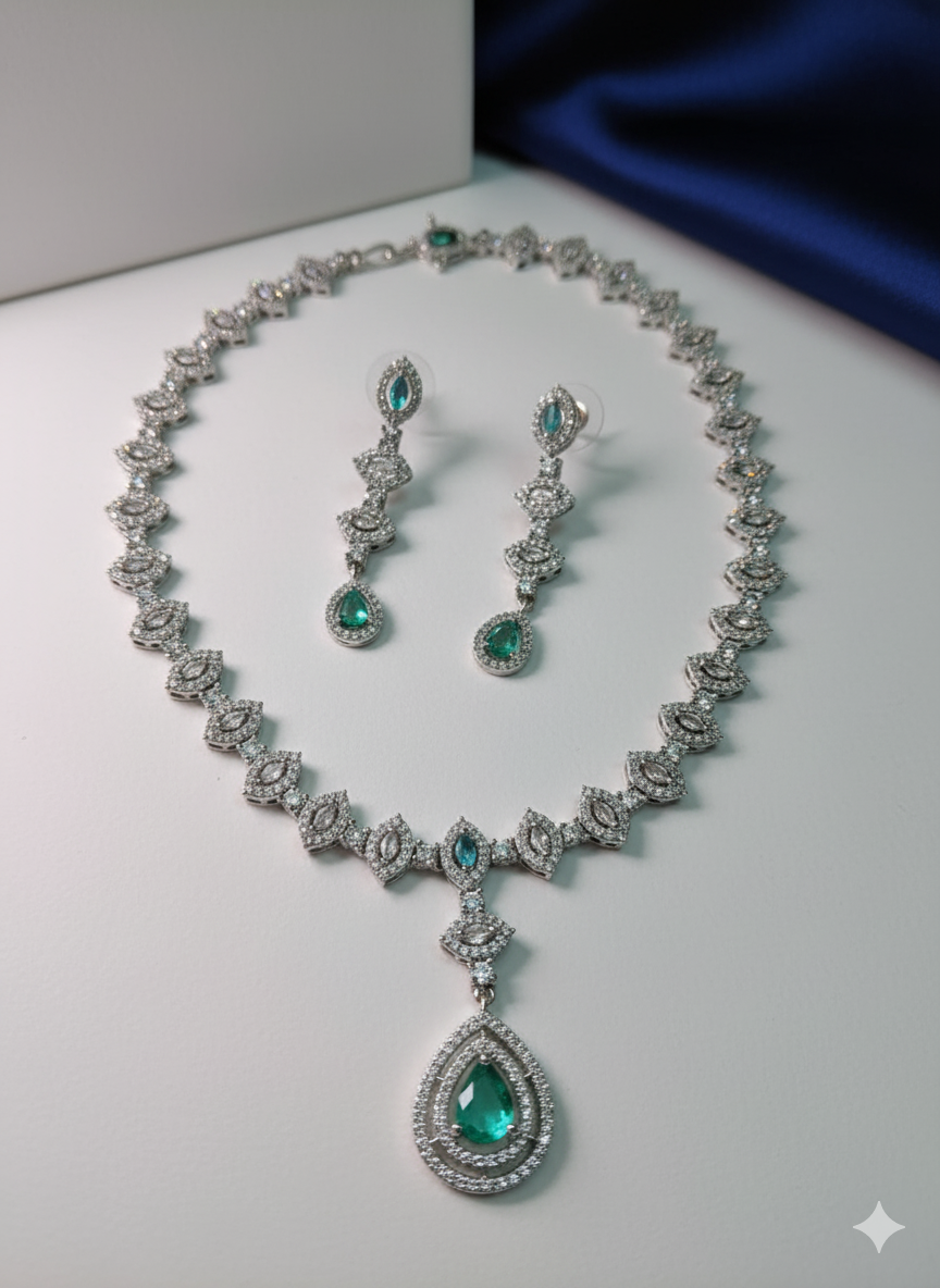 Zenith Aqua Green Necklace Set