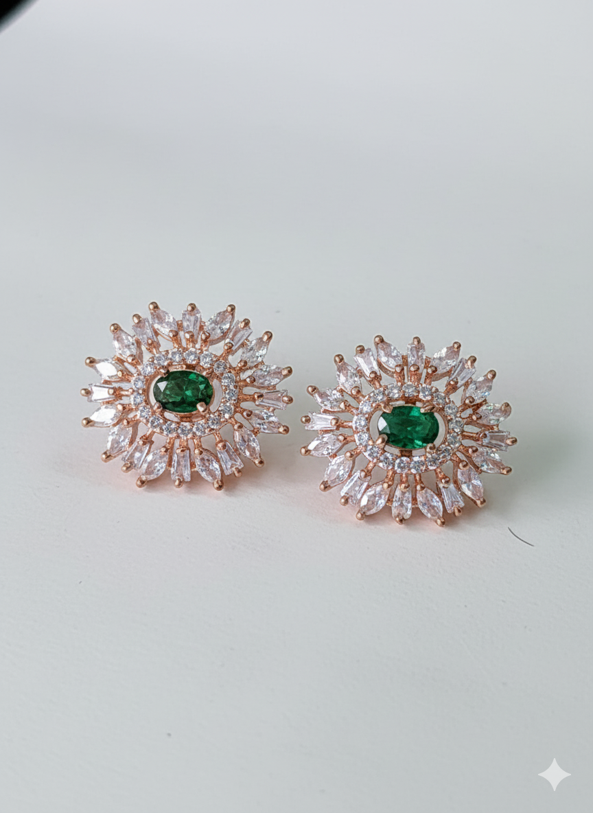 Green Sunflower Stud