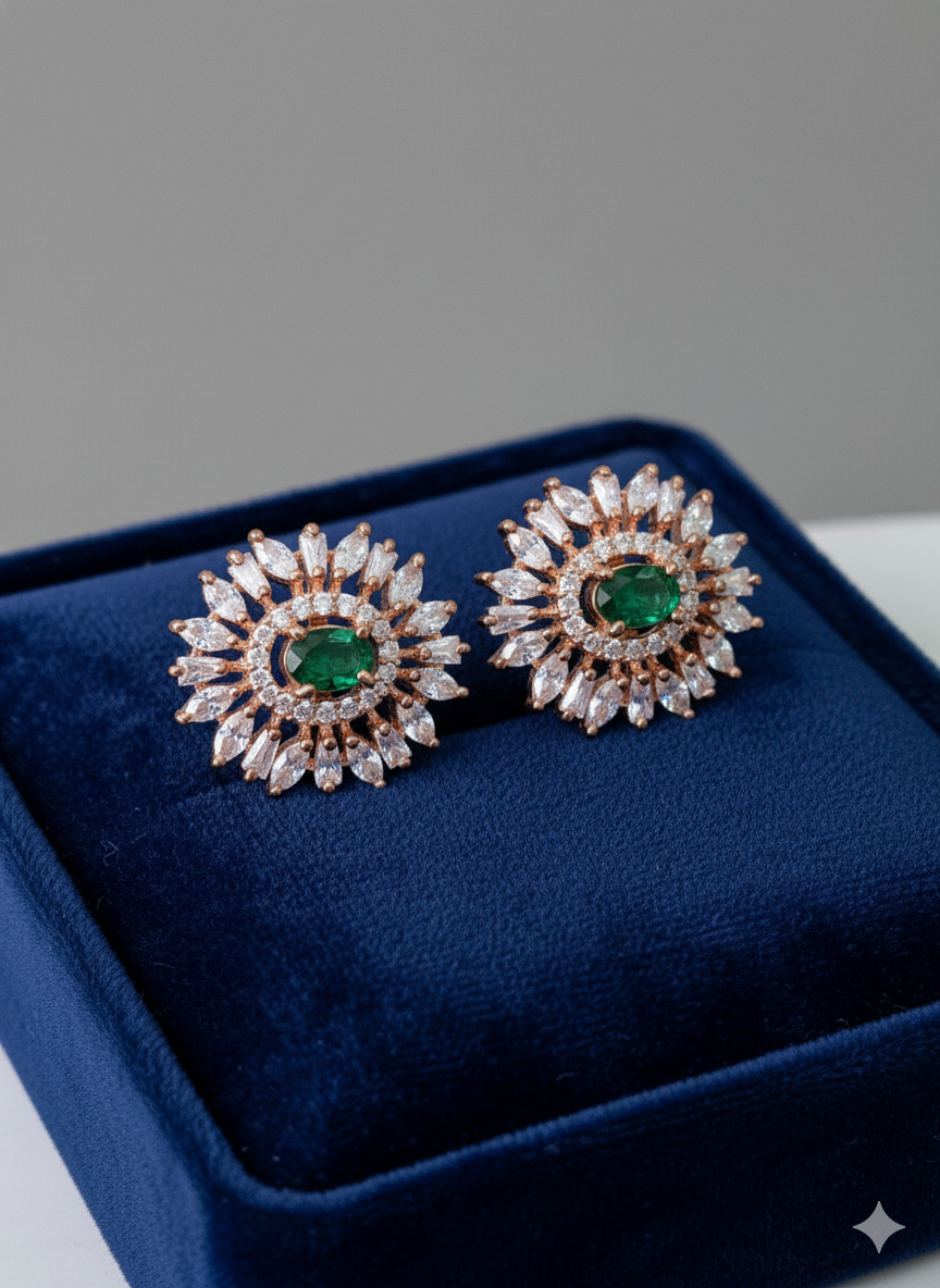 Green Sunflower Stud