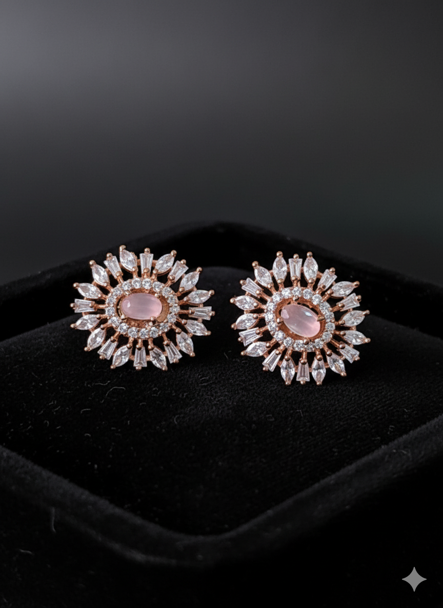 Pink Sunflower Stud
