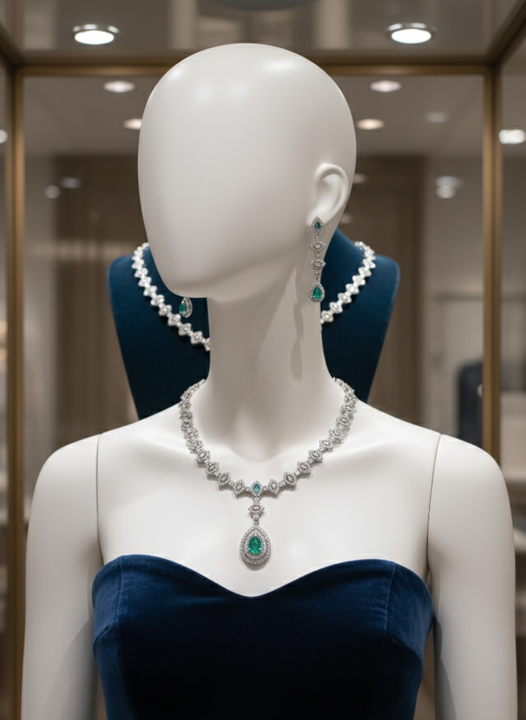 Zenith Aqua Green Necklace Set